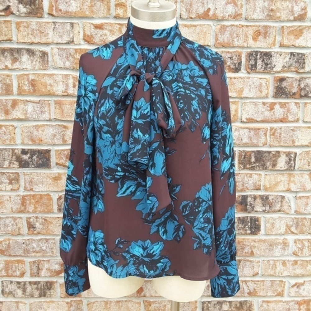 Who What Wear Vibrant Floral High Neck Top XS